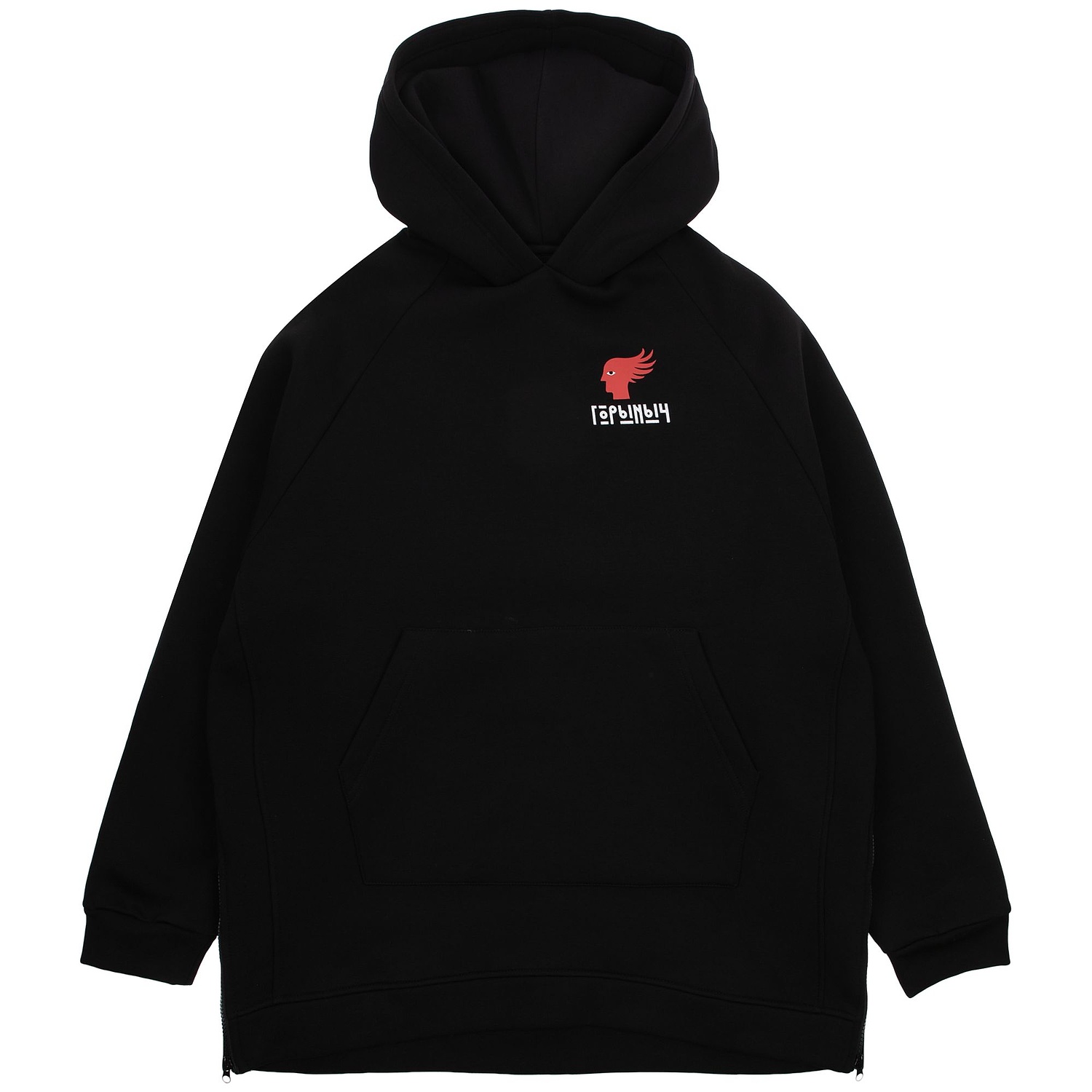 Худи унисекс оверсайз Easy Street, черное с логотипом