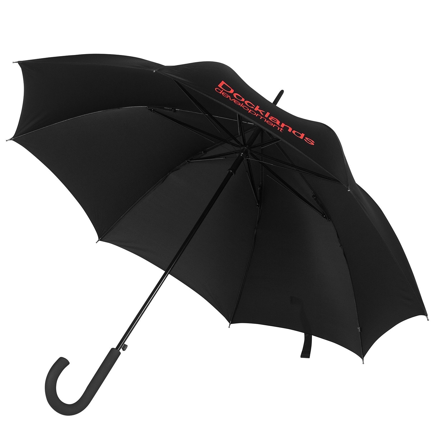 Зонт-трость Wind, серебристый с логотипом