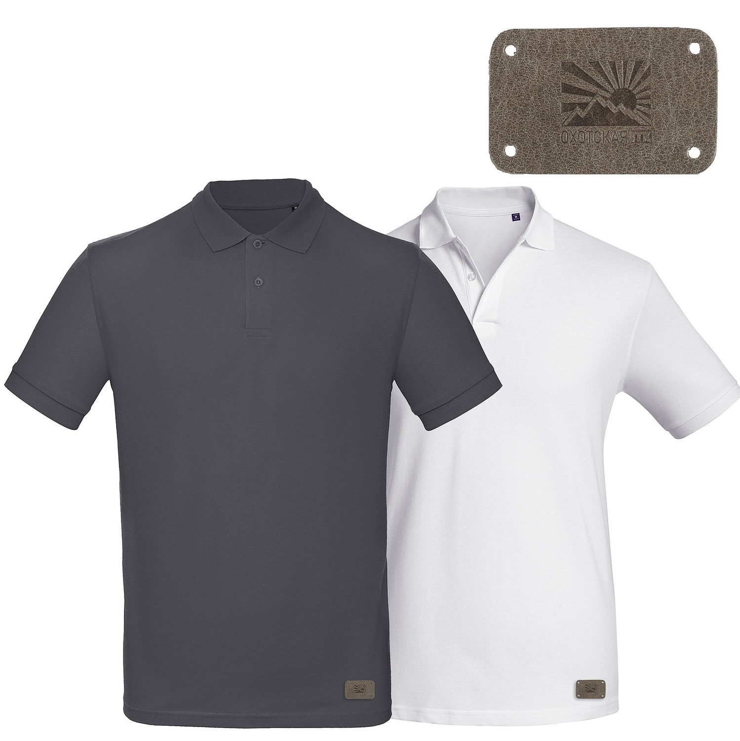 Лейбл кожаный Beta, S, серый с логотипом