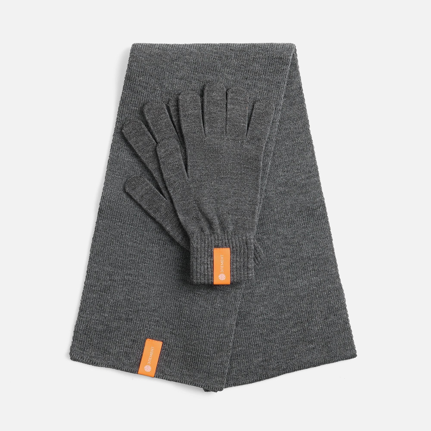 Шарф Urban Flow, темно-серый меланж с логотипом