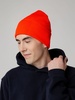 Шапка Real Rib, красно-оранжевая с логотипом