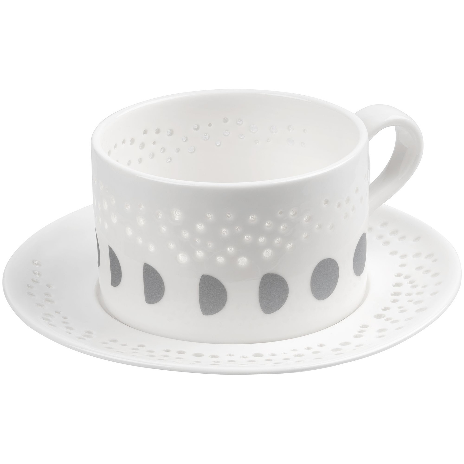 Чайная пара Coralli Luziano, белая с логотипом