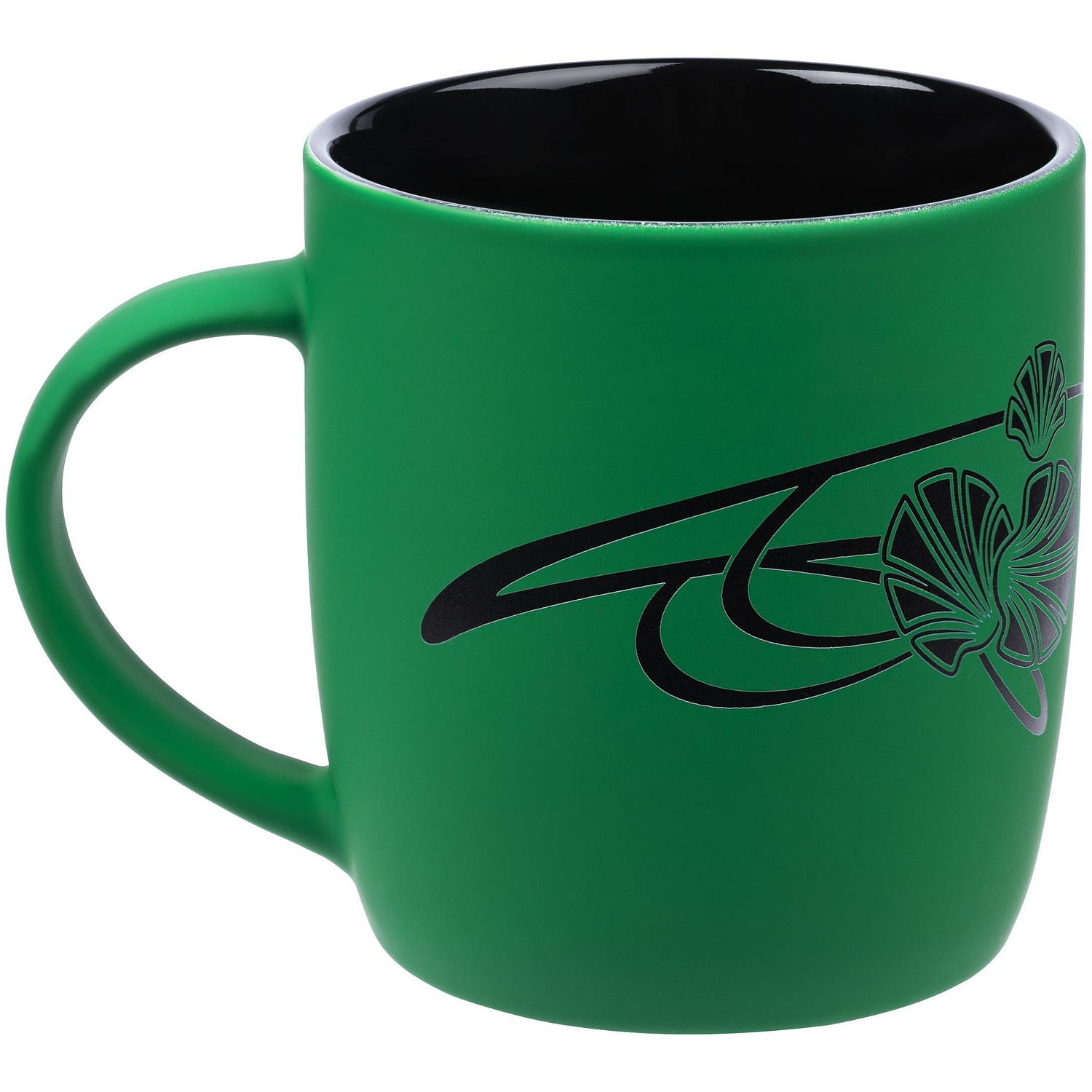 Кружка Surprise Touch Black с покрытием софт-тач, зеленая с логотипом