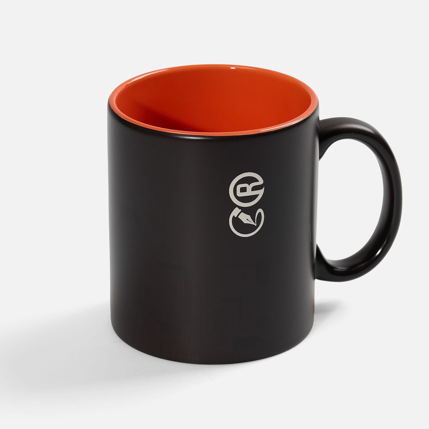 Кружка-хамелеон On Display, матовая, черная с голубым с логотипом