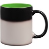 Кружка-хамелеон On Display, матовая, черная с зеленым с логотипом