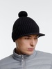 Вязаная шапка с козырьком Peaky, черная с логотипом