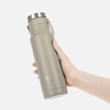 Термобутылка Tateyama, серо-бежевая с логотипом