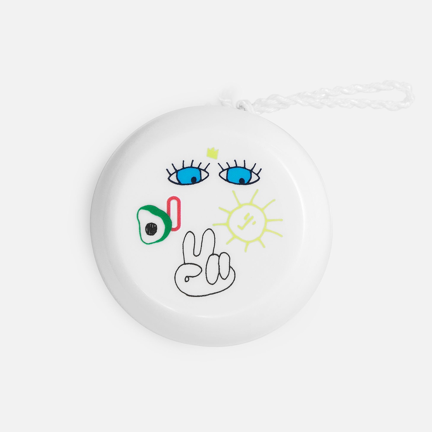 Антистресс-игрушка йо-йо Loopy, белая с логотипом