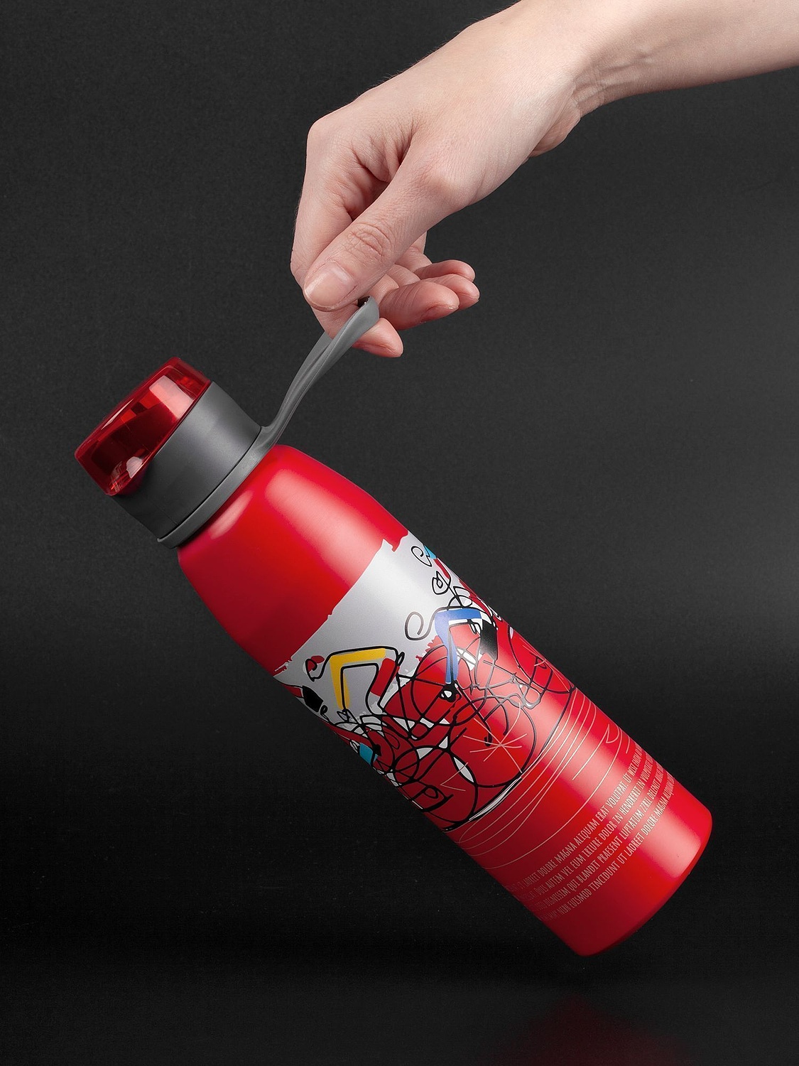 Бутылка для воды Billy Gym, матовая красная с логотипом