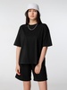 Футболка оверсайз женская Boxy Women, черная с логотипом