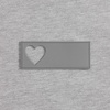 Лейбл из ПВХ с вырубкой «Сердце», серый с логотипом
