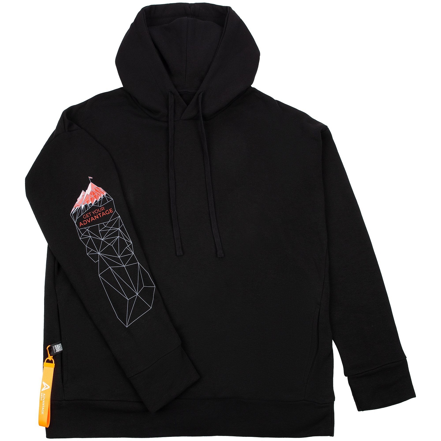 Худи унисекс H2, черное с логотипом