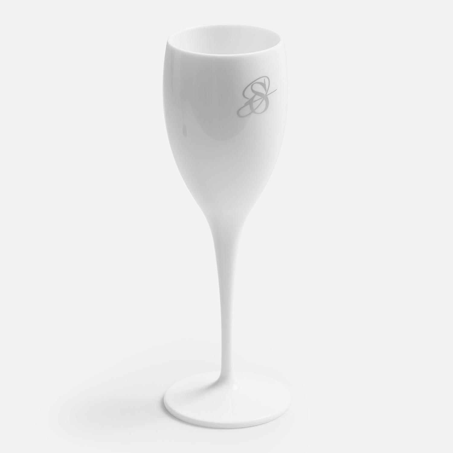 Бокал для шампанского Empresa, белый с логотипом
