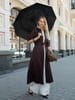 Складной зонт Dome Double с двойным куполом, черный с логотипом