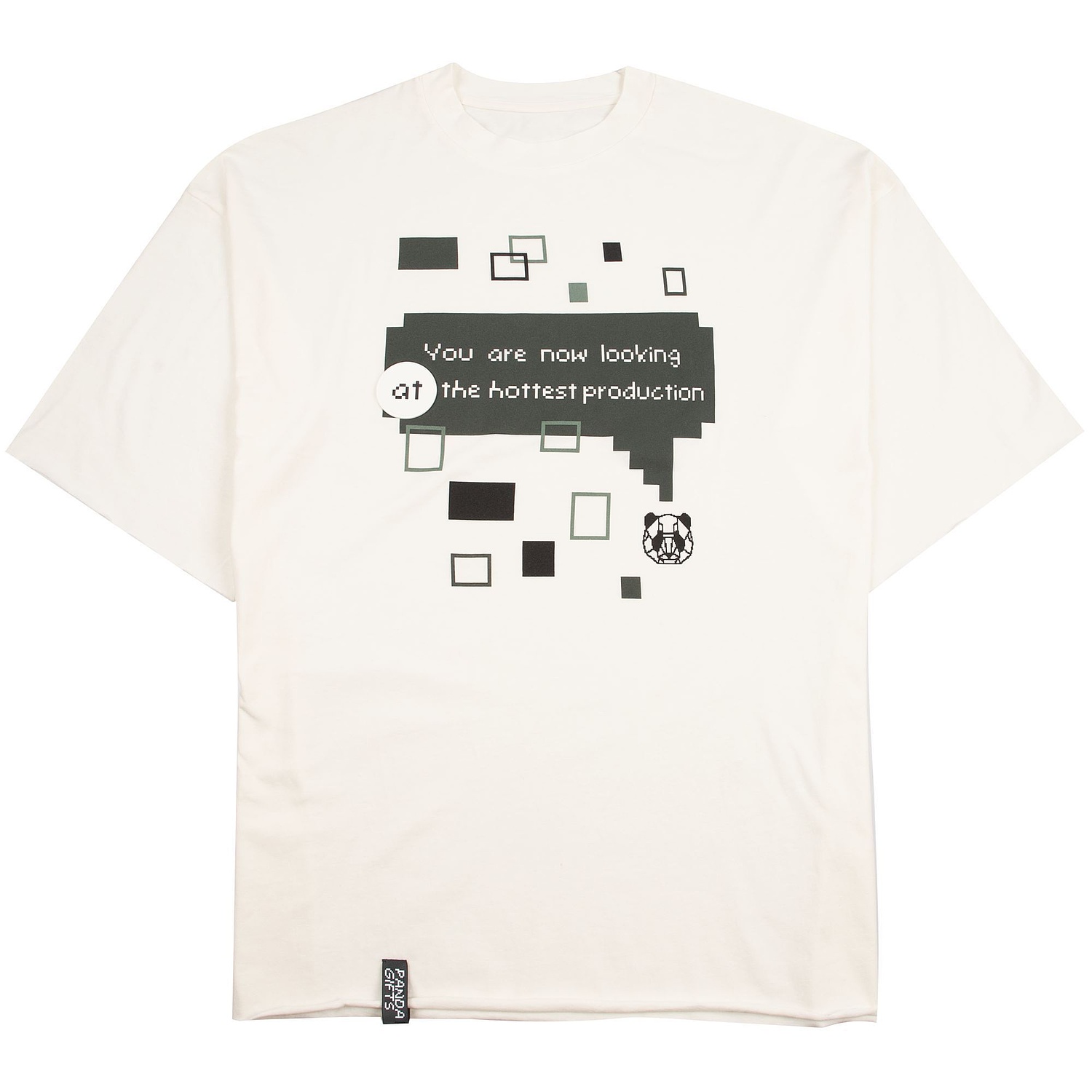 Футболка унисекс оверсайз T1, молочно-белая с логотипом