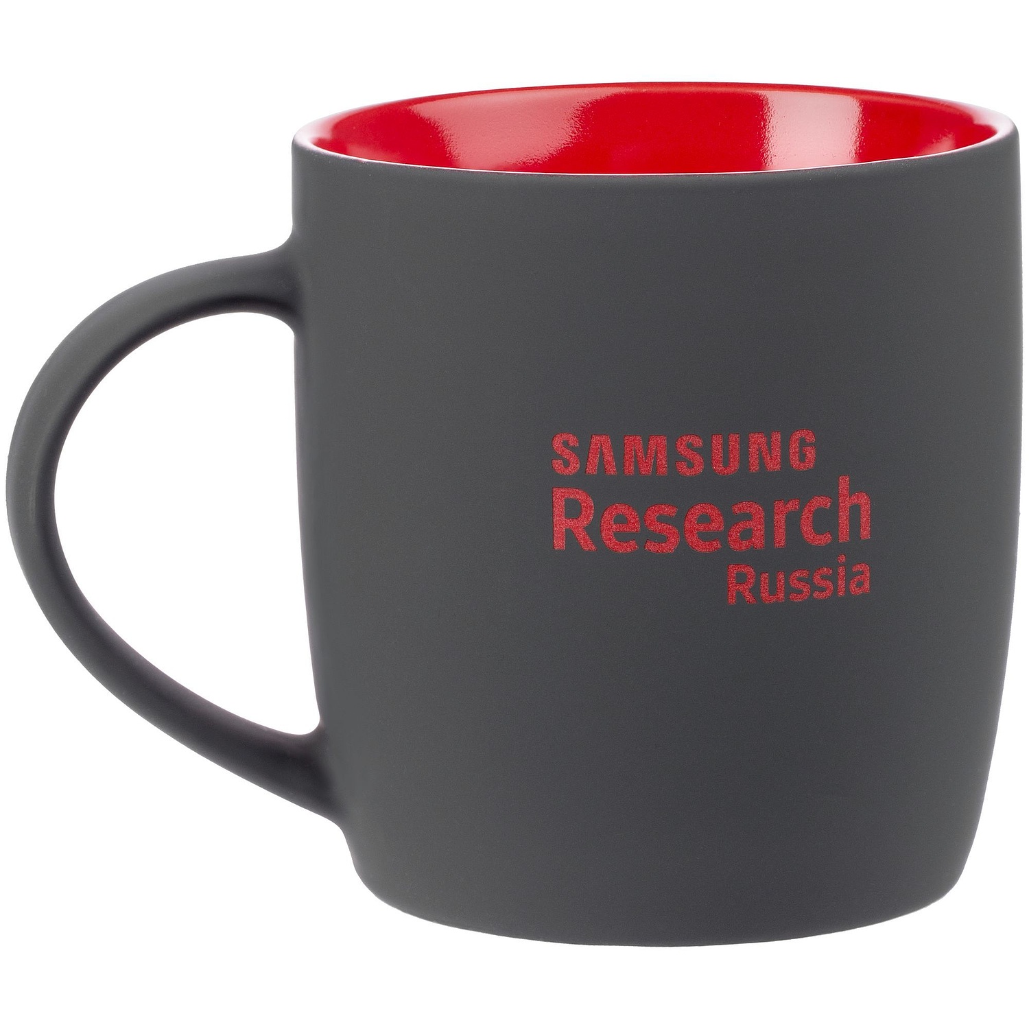 Кружка Surprise Touch с покрытием софт-тач, красная с логотипом