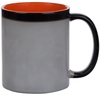 Кружка-хамелеон On Display, глянцевая, черная с оранжевым с логотипом