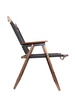 Стул MW02 складной, черный, темное дерево с логотипом