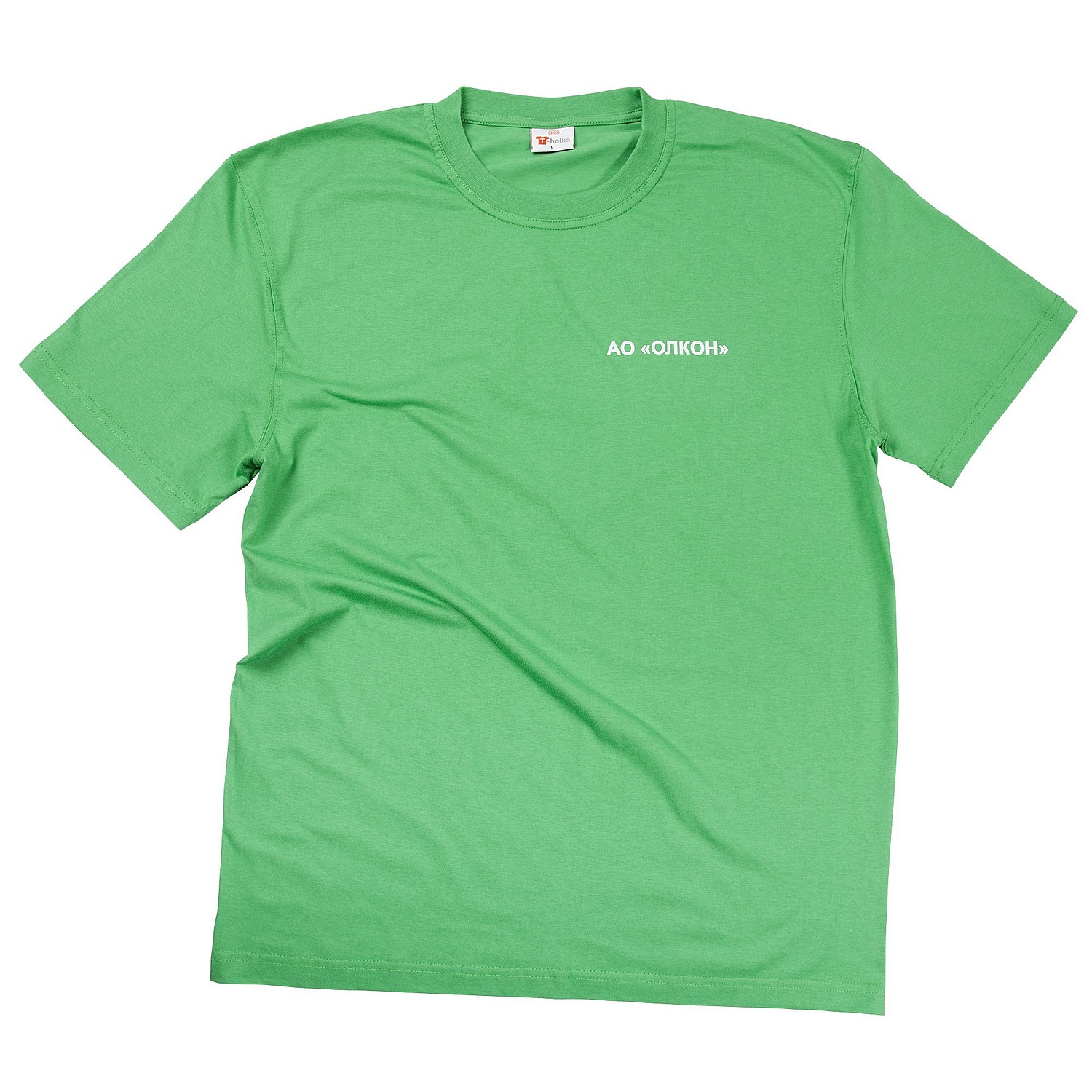 Футболка унисекс T-Bolka 160, ярко-зеленая с логотипом