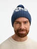 Шапка Wintertude, синяя с белым с логотипом