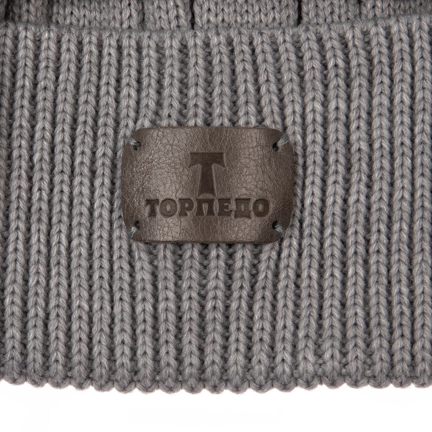 Лейбл кожаный Beta, S, серый с логотипом