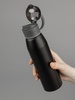 Бутылка для воды Billy Gym, матовая черная с логотипом