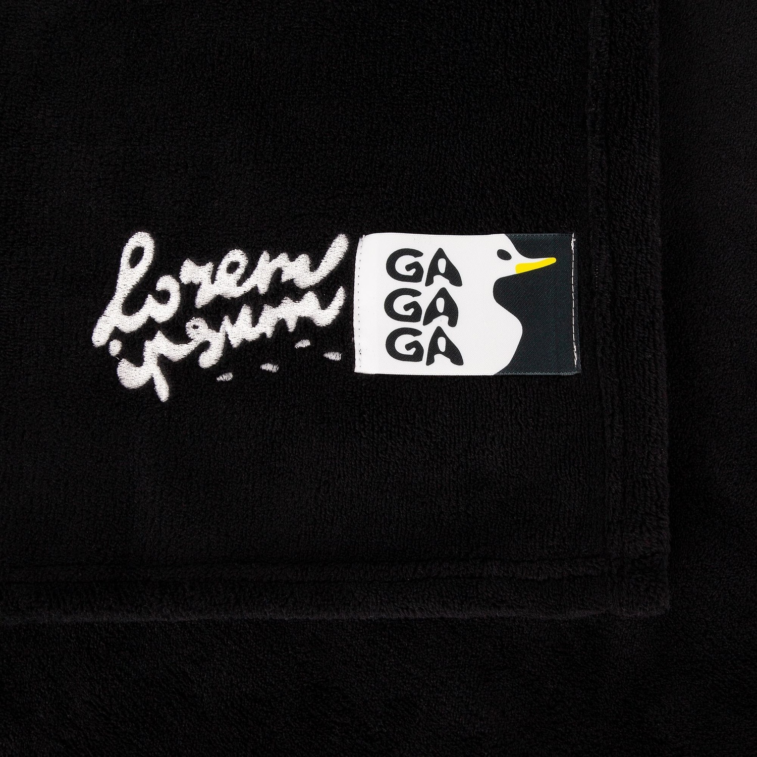 Плед Plush, черный с логотипом