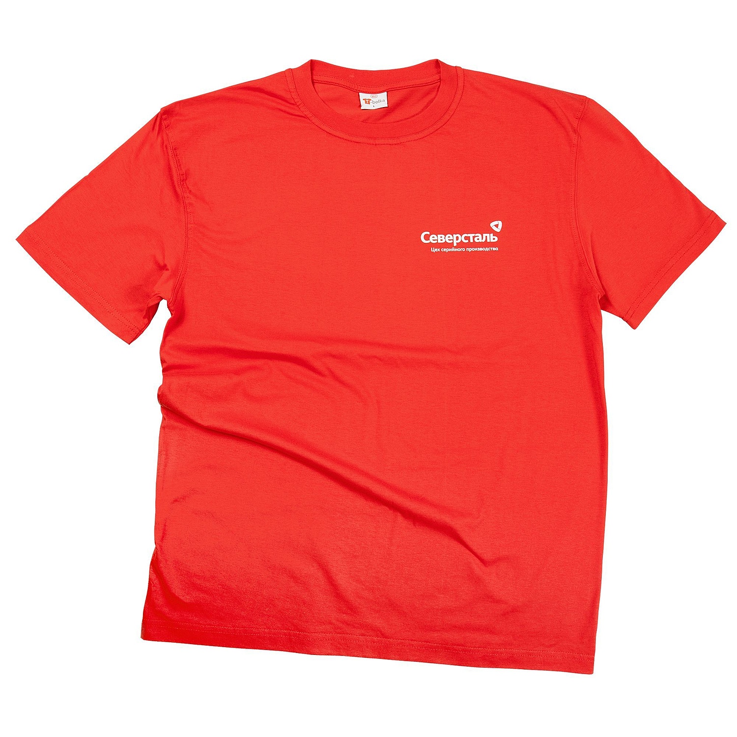 Футболка унисекс T-Bolka 160, красная с логотипом