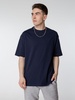 Футболка оверсайз мужская Boxy Men, синяя (джинс) с логотипом