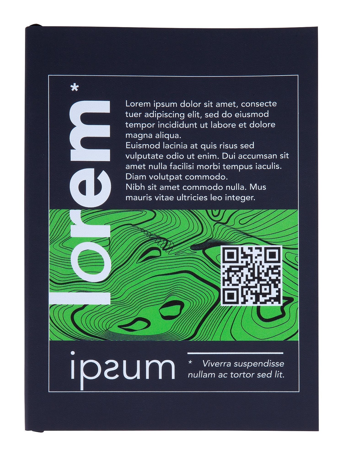 Ежедневник Flat, недатированный, иссиня-черный с логотипом