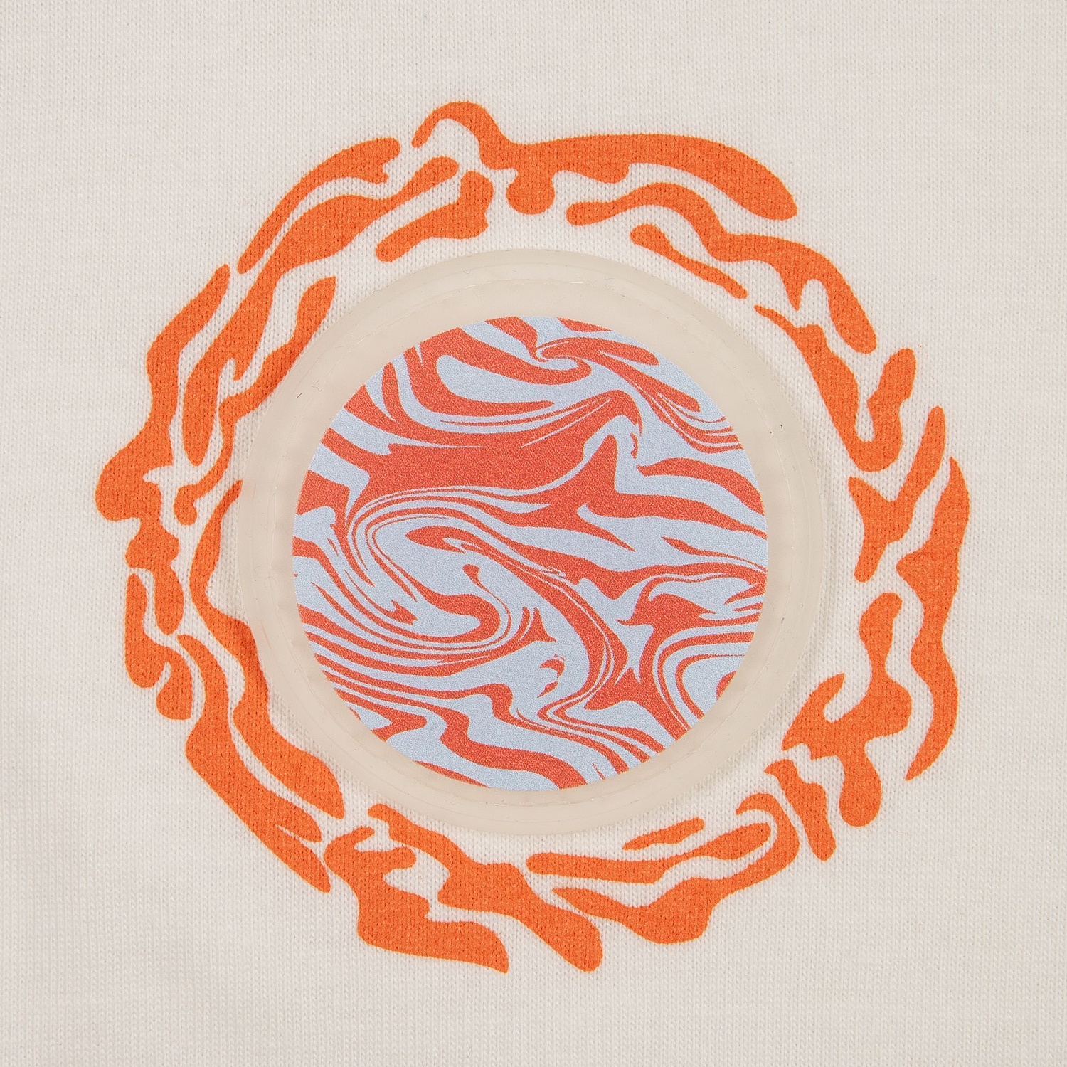 Лейбл из ПВХ Dzeta Round, L, прозрачный с логотипом