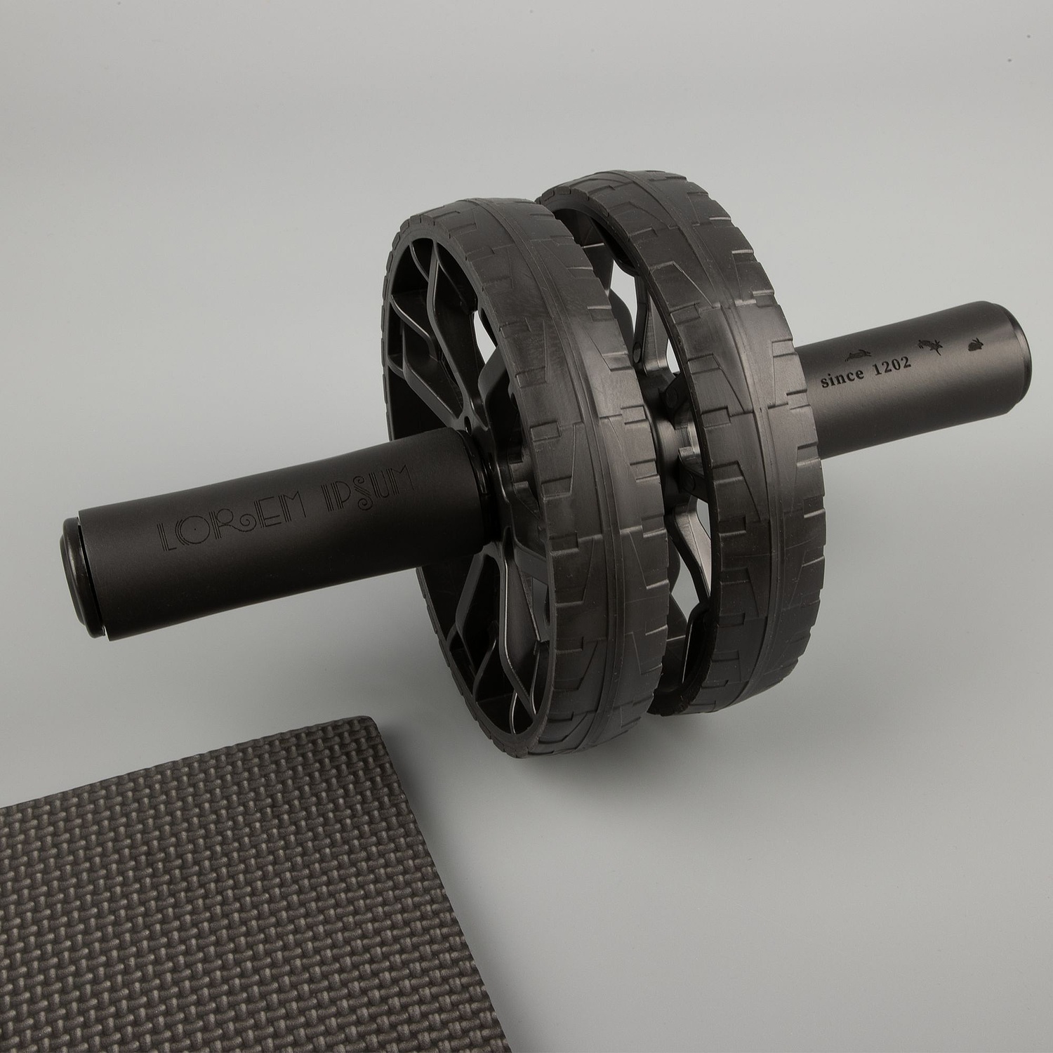 Ролик для пресса с ковриком Presswork, черный