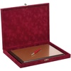 Шкатулка Velouria, красная с золотистым замочком с логотипом