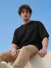 Футболка Oversize Premium 210, черная с логотипом