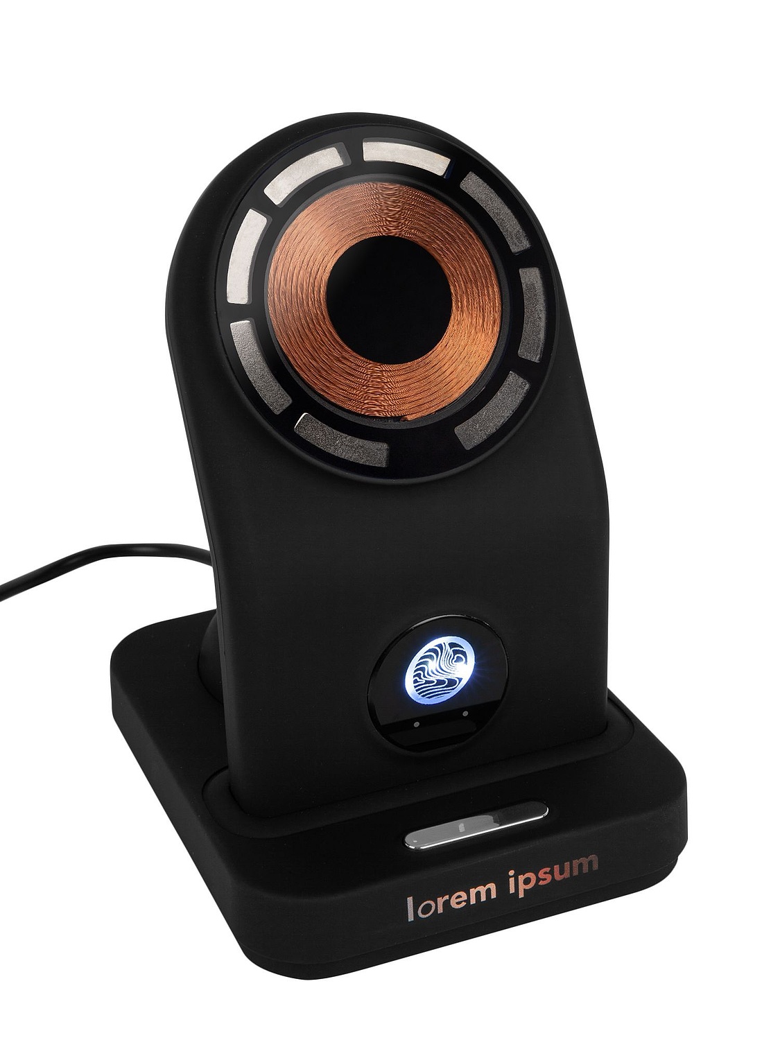 Зарядная станция с подсветкой Cooper Duo, черная с логотипом