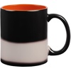 Кружка-хамелеон On Display, матовая, черная с оранжевым с логотипом