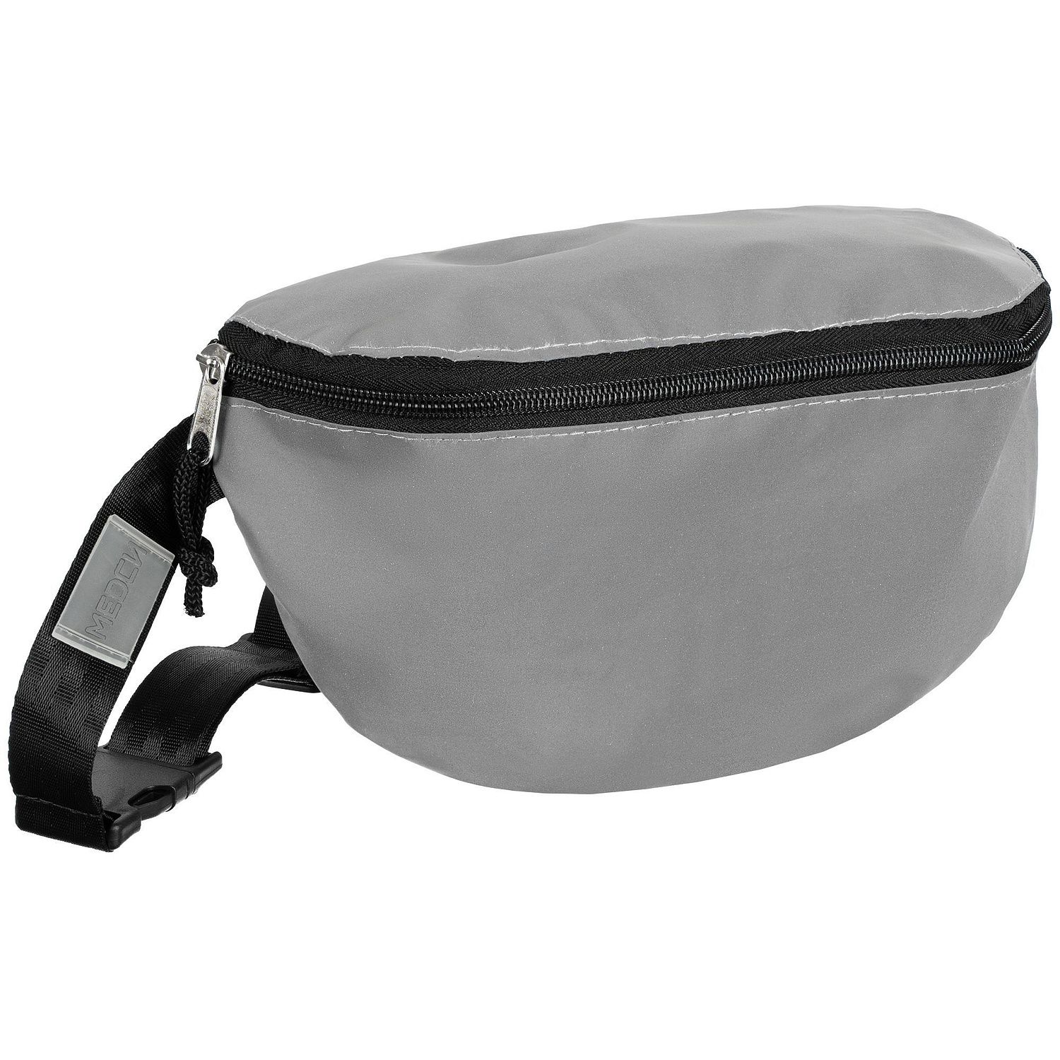 Поясная сумка Manifest из светоотражающей ткани, серая с логотипом