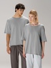 Футболка оверсайз унисекс Vozduh, светло-серая с логотипом