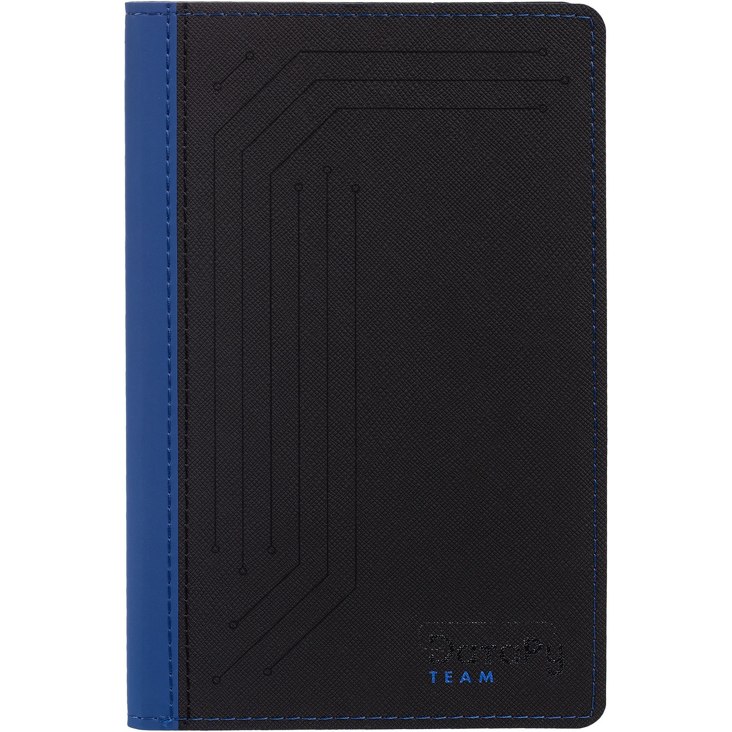 Ежедневник Nice Twice, недатированный, черный с синим с логотипом