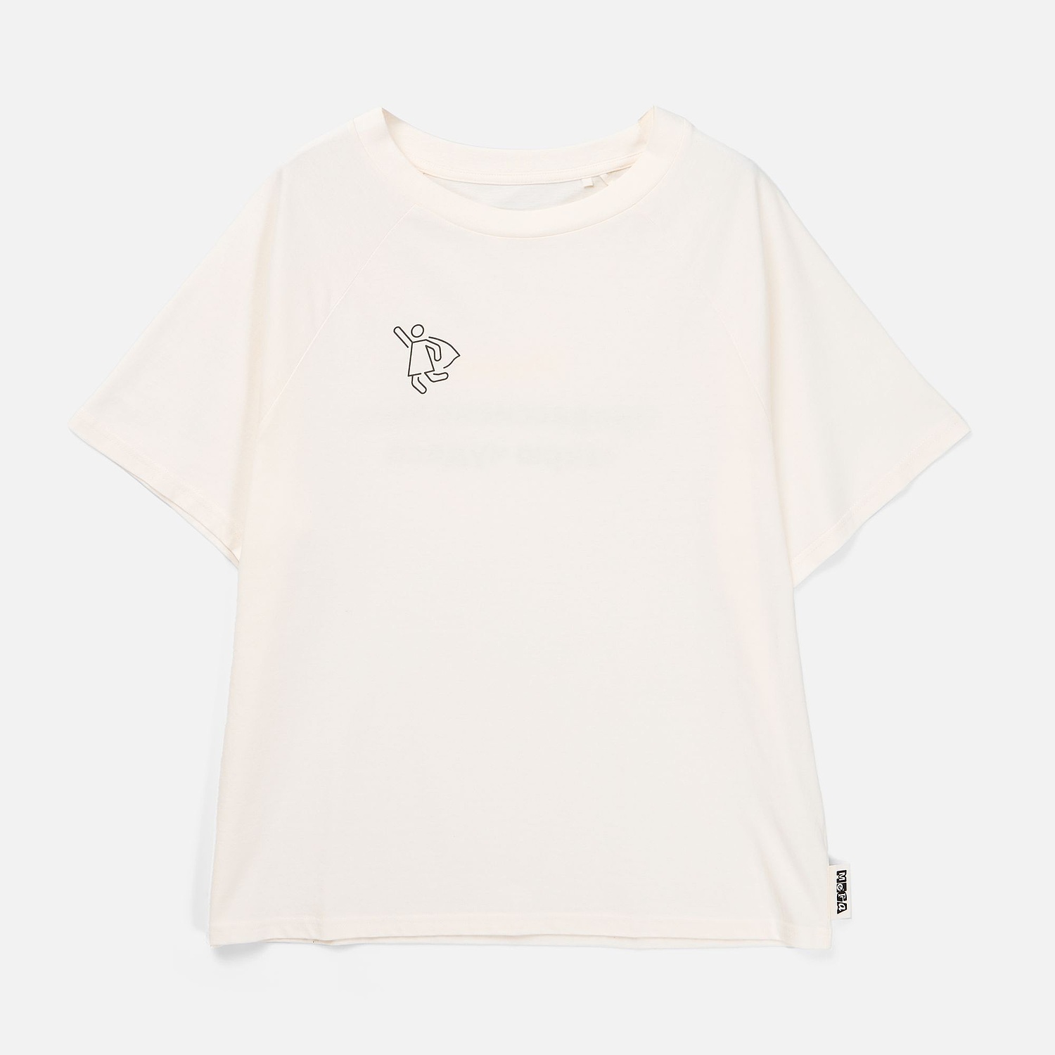 Лейбл хлопковый Doni, L, беленый с логотипом