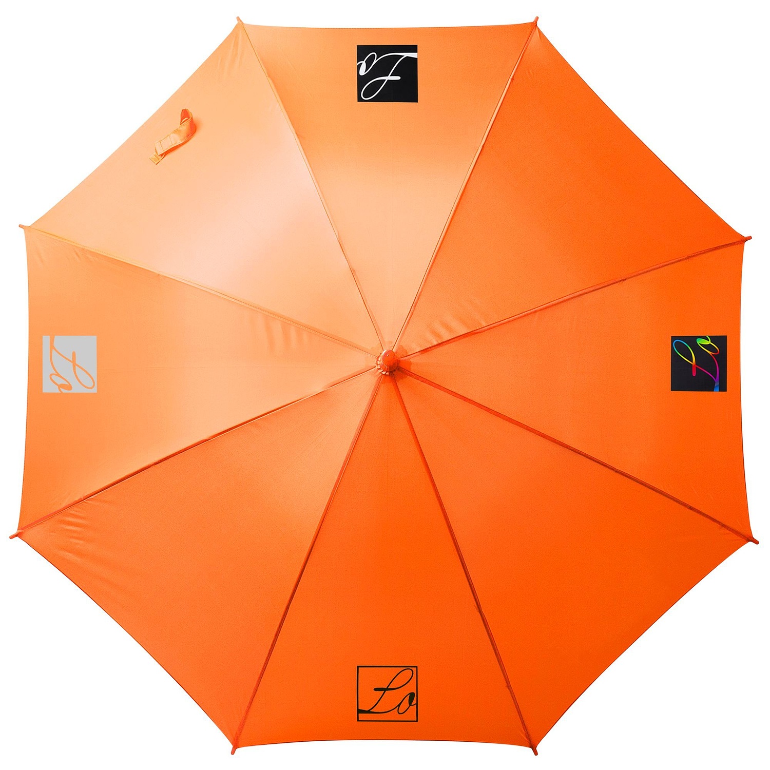 Зонт-трость Promo, оранжевый с логотипом