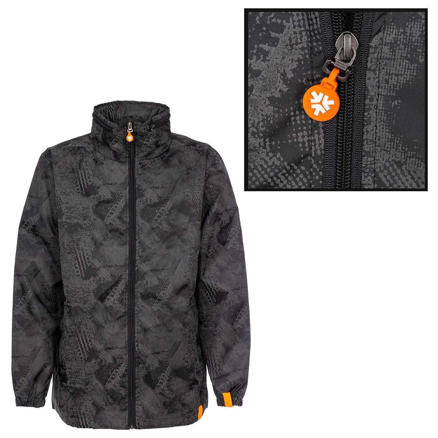 Ветровка светоотражающая Finvind, темно-серая с логотипом