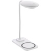 Настольная лампа с беспроводной зарядкой Modicum, белая с логотипом