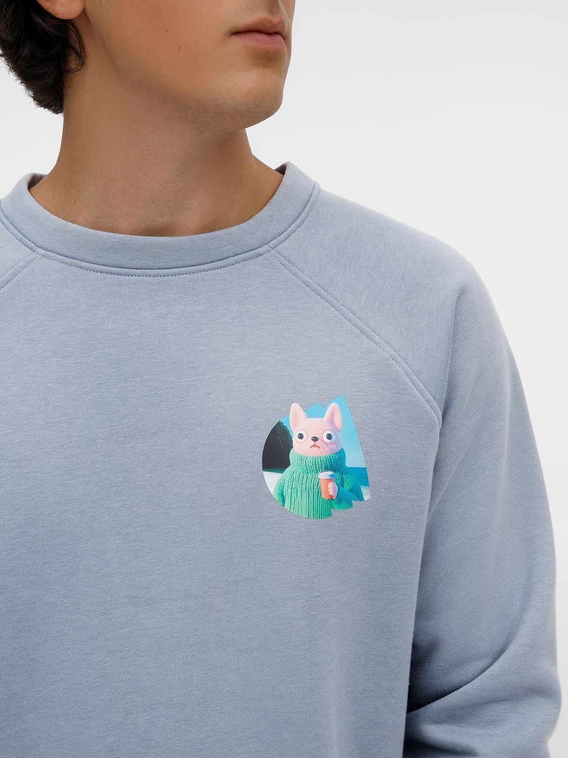 Свитшот унисекс S1, серый с логотипом