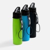 Складная бутылка для воды Langfossen, зеленое яблоко с логотипом