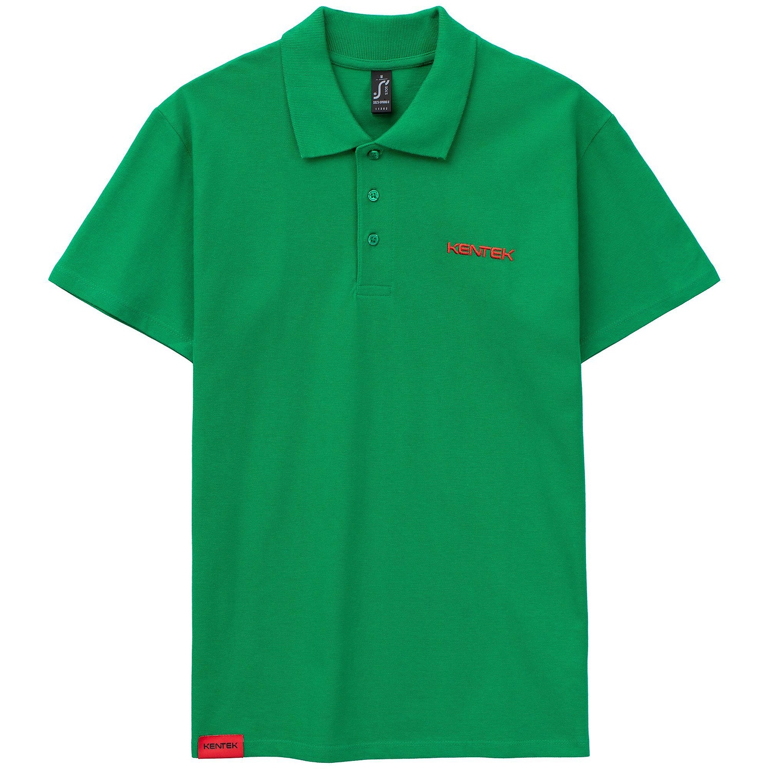 Лейбл тканевый Epsilon, L, красный с логотипом