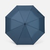 Зонт складной Classic, темно-синий с темной ручкой с логотипом