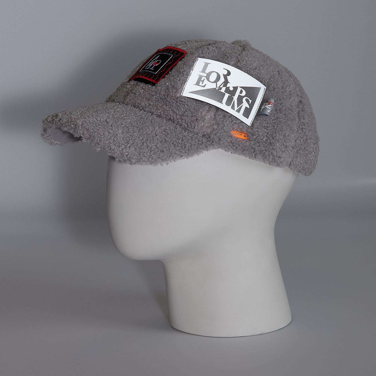 Бейсболка Oblako, утепленная, серая с логотипом