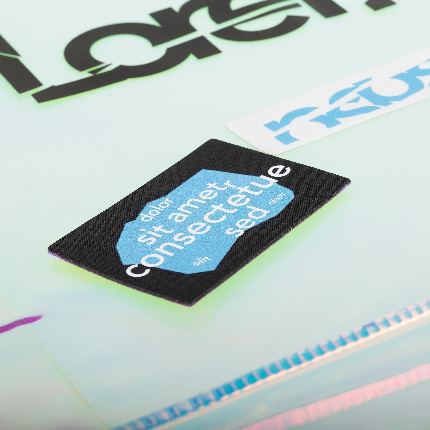 Наклейка тканевая Lunga, L, черная с логотипом