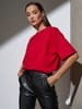 Футболка Oversize Premium, красная с логотипом